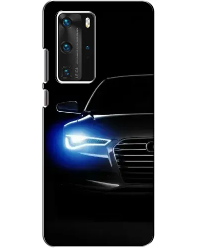 Чехол для Huawei P40 Pro с картинкой «Неоновый взгляд Audi»