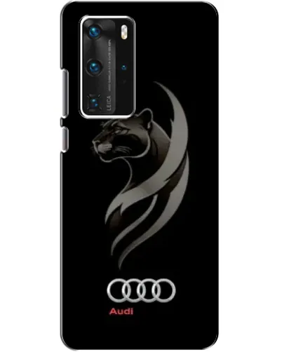 Чехол для Huawei P40 Pro с картинкой «Графика — пантера и Audi»