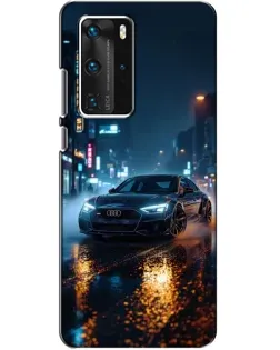 Чехол для Huawei P40 Pro с картинкой «Ночной город и Audi» Чехол для Huawei P40 Pro с картинкой «Ночной город и Audi»
