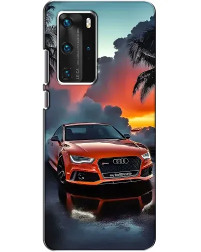 Чехол для Huawei P40 Pro с картинкой «Audi — закат»