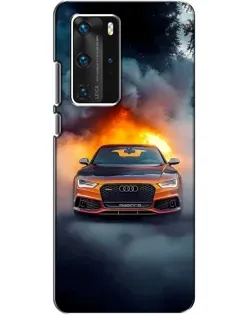 Чехол для Huawei P40 Pro с картинкой «Audi в огненном дыму» Чехол для Huawei P40 Pro с картинкой «Audi в огненном дыму»