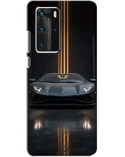 Чехол для Huawei P40 Pro с картинкой «Lamborghini золотые линии»