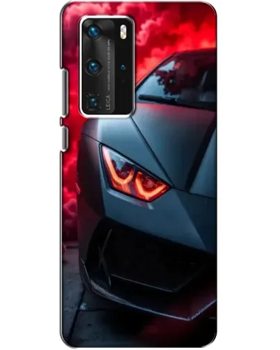 Чехол для Huawei P40 Pro с картинкой «Lamborghini красное сияние»