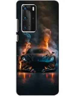 Чехол для Huawei P40 Pro с картинкой «Lamborghini дымная эстетика»