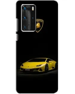 Чехол для Huawei P40 Pro с картинкой «Lamborghini желтый акцент»