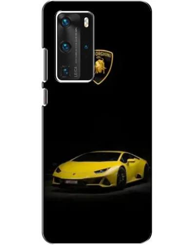Чехол для Huawei P40 Pro с картинкой «Lamborghini желтый акцент»