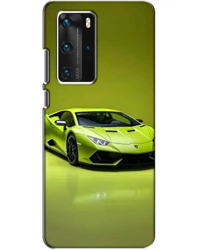Чехол для Huawei P40 Pro с картинкой «Салатовый Lamborghini Huracan»