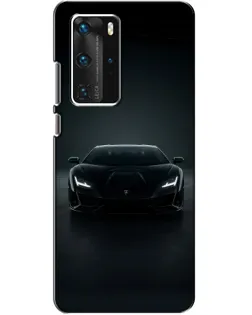 Чехол для Huawei P40 Pro с картинкой «Черный Lamborghini Aventador»