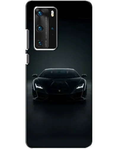 Чехол для Huawei P40 Pro с картинкой «Черный Lamborghini Aventador»