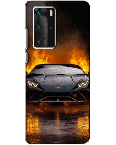 Чехол для Huawei P40 Pro с картинкой «Lamborghini в огне»