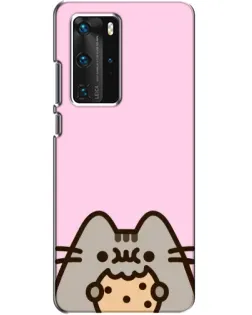 Чохол для Huawei P40 Pro з картинкою «Pusheen та печиво»