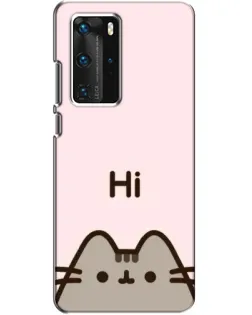 Чехол для Huawei P40 Pro с картинкой «Пушин говорит Hi»