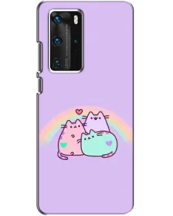 Чехол для Huawei P40 Pro с картинкой «Радужные Пушины»