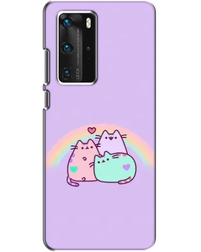 Чехол для Huawei P40 Pro с картинкой «Радужные Пушины»