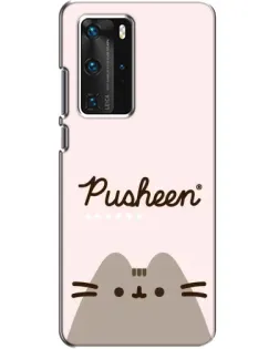 Чехол для Huawei P40 Pro с картинкой «Pusheen логотип»