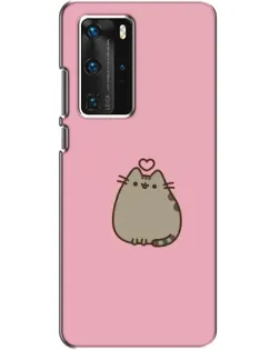 Чехол для Huawei P40 Pro с картинкой «Pusheen сердце»