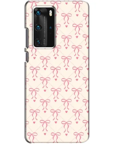 Чехол для Huawei P40 Pro с картинкой «Розовые бантики Coquette»