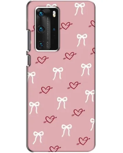 Чехол для Huawei P40 Pro с картинкой «Сердца и банты»
