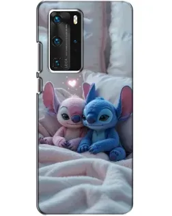 Чехол для Huawei P40 Pro с картинкой «Плюшевые Стич Ангел»