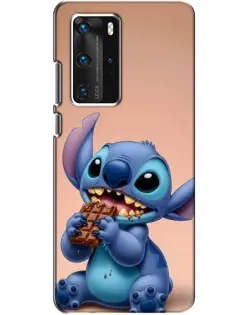 Чехол для Huawei P40 Pro с картинкой «Стич ест шоколад»