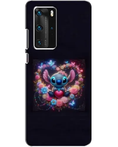 Чехол для Huawei P40 Pro с картинкой «Stitch в цветах»