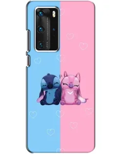 Чехол для Huawei P40 Pro с картинкой «Stitch и Angel Love»