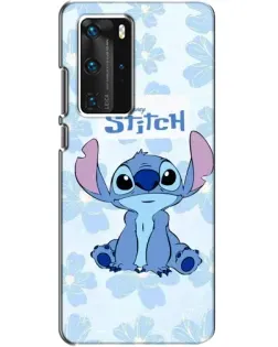 Чехол для Huawei P40 Pro с картинкой «Stitch среди цветов»