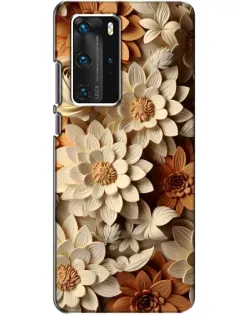 Чохол для Huawei P40 Pro з картинкою «Бежевий флористичний декор»