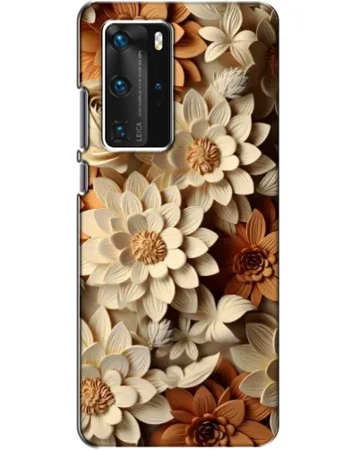 Чехол для Huawei P40 Pro с картинкой «Бежевый флористический декор» Чехол для Huawei P40 Pro с картинкой «Бежевый флористический декор»