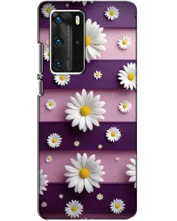 Чохол для Huawei P40 Pro з картинкою «Ромашки на фіолетовому»