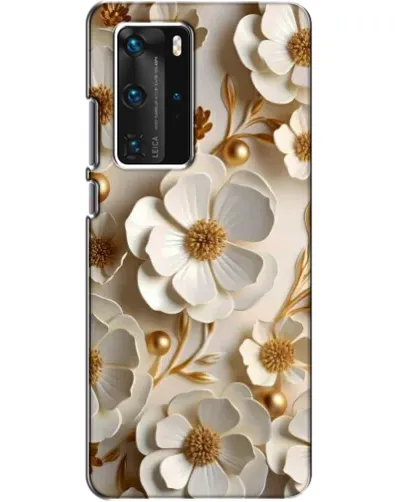 Чехол для Huawei P40 Pro с картинкой «Белие бумажние цвети» Чехол для Huawei P40 Pro с картинкой «Белие бумажние цвети»