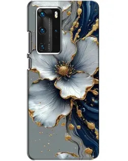 Чохол для Huawei P40 Pro з картинкою «Біла квітка та золотий флюїд»