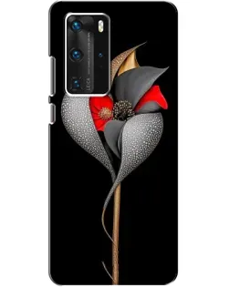 Чохол для Huawei P40 Pro з картинкою «Срібна фантазійна квітка»