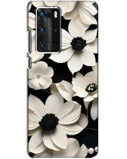 Чохол для Huawei P40 Pro з картинкою «Об'ємні білі квіти»