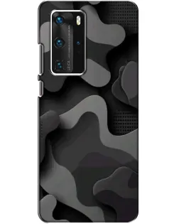 Чохол для Huawei P40 Pro з картинкою «Темний абстрактний камуфляж»