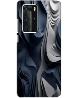 Чохол для Huawei P40 Pro з картинкою «Об'ємні сині складки»