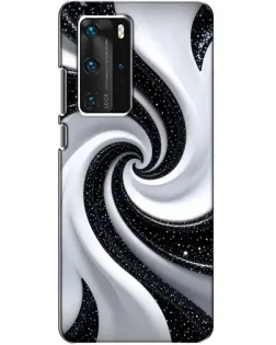 Чохол для Huawei P40 Pro з картинкою «Чорно-біла спіраль»