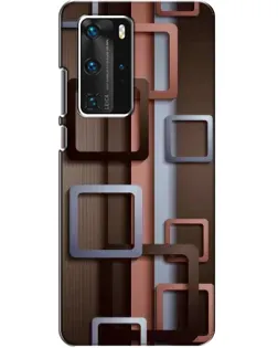 Чохол для Huawei P40 Pro з картинкою «Коричневі об'ємні квадрати»