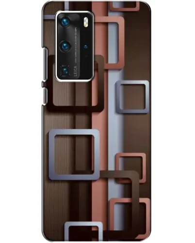 Чехол для Huawei P40 Pro с картинкой «Коричневые объемные квадраты» Чехол для Huawei P40 Pro с картинкой «Коричневые объемные квадраты»