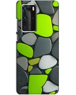 Чехол для Huawei P40 Pro с картинкой «Яркая неоновая галька»