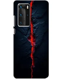 Чехол для Huawei P40 Pro с картинкой «Kрасная лавовая трещина»