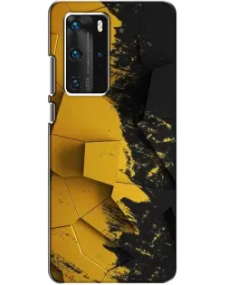 Чехол для Huawei P40 Pro с картинкой «Золотые осколки геометрии»