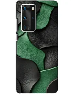 Чехол для Huawei P40 Pro с картинкой «Зеленые кожаные волны»