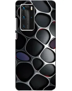 Чехол для Huawei P40 Pro с картинкой «Объемная темная решетка»