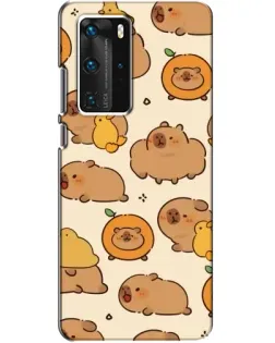 Чехол для Huawei P40 Pro с картинкой «Капибары с апельсинами»