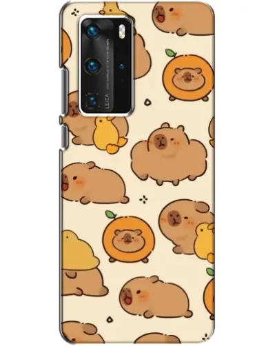 Чехол для Huawei P40 Pro с картинкой «Капибары с апельсинами»