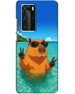 Чехол для Huawei P40 Pro с картинкой «Морская капибара»