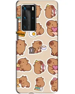Чехол для Huawei P40 Pro с картинкой «Капибары паттерн»