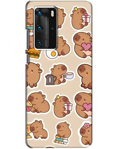 Чехол для Huawei P40 Pro с картинкой «Капибары паттерн»