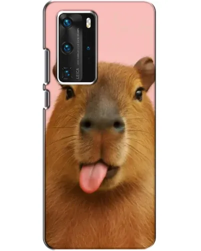 Чехол для Huawei P40 Pro с картинкой «Капибара с языком»